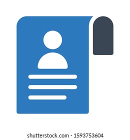 resume vector glyph color icon 