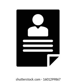 resume vector glyph flat icon 
