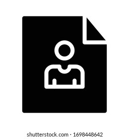 resume vector glyph flat icon 