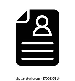 resume vector glyph flat icon