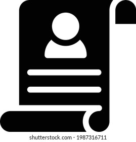 resume vector glyph flat icon