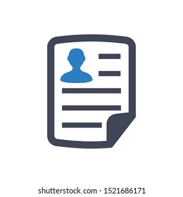 Resume Vector Graphics Icon in Blue Gray Color