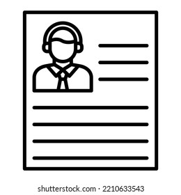 Resume vector icon. Can be used for printing, mobile and web applications.