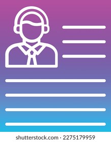 Resume vector icon. Can be used for printing, mobile and web applications.