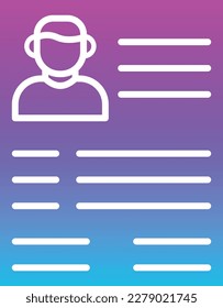 Resume vector icon. Can be used for printing, mobile and web applications.