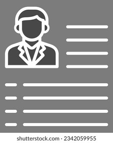 Resume vector icon. Can be used for printing, mobile and web applications.