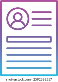 Resume vector icon. Can be used for printing, mobile and web applications.