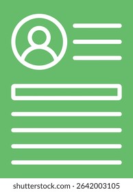 Resume vector icon. Can be used for printing, mobile and web applications.