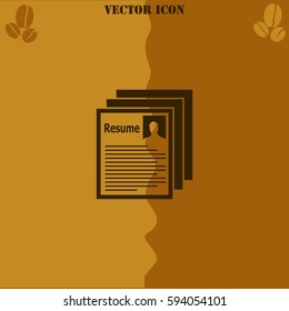 Resume vector  icon Coffee symbol background.
