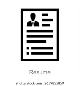 Resume vector icon concept design