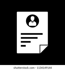 Resume Vector Icon - Cv icon white