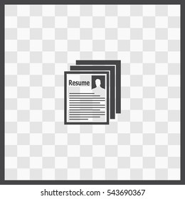 Resume vector icon. Isolated illustration. Business picture.
