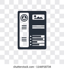 Resume vector icon isolated on transparent background, Resume logo concept