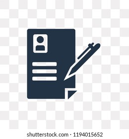 Resume vector icon isolated on transparent background, Resume transparency concept can be used web and mobile