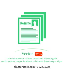 Resume vector icon. Looking for job.