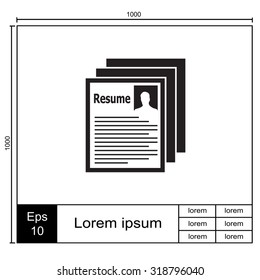Resume vector icon. Looking for job.