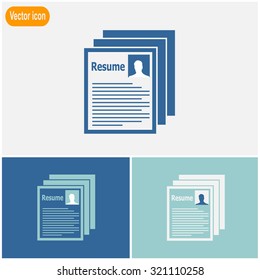 Resume vector icon. Looking for job.