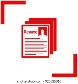 Resume vector icon. Looking for job.