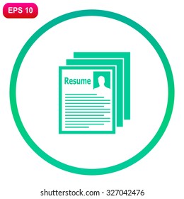 Resume vector icon. Looking for job.