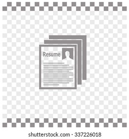 Resume vector icon. Looking for job.