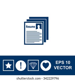 Resume vector icon. Looking for job.