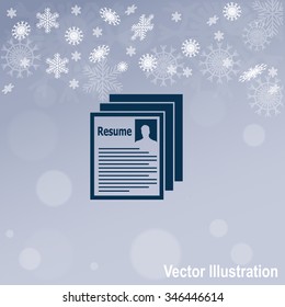 Resume vector icon. Looking for job.