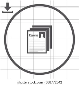Resume vector icon. Looking for job.