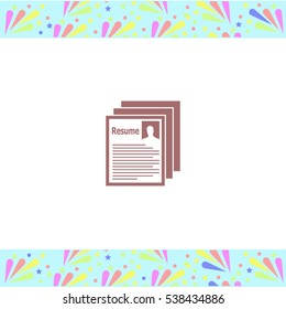 Resume vector icon on white background. Isolated illustration. Business picture.