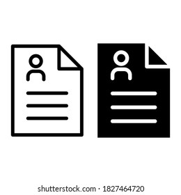 Resume Vector icon set. cv illustration sign collection. job symbol.