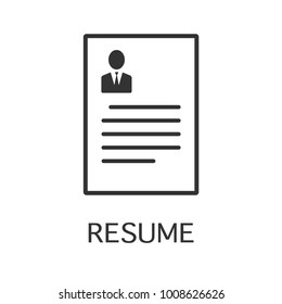 Resume vector icon. Simple element illustration. Resume symbol design from HR collection.