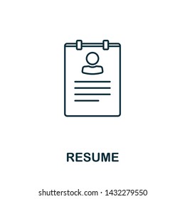 Resume Vector Icon Symbol Outline Style Stock Vector (Royalty Free ...