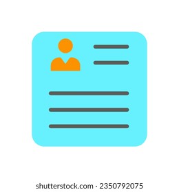 Resume Vector Icon,Job interview form illustratio,diisolasi dengan latar belakang putih.