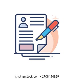 reanudar ilustración vectorial.  Icono de esquema de inicio y nuevo negocio. 