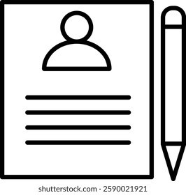 Resume Vector Line Icon Design