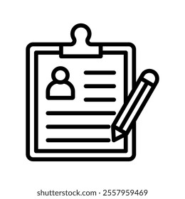 resume Vector Lineal Icon on white background.