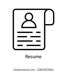 Resume vector  outline Design illustration. Symbol on White background EPS 10 File 