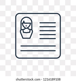 Resume vector outline icon isolated on transparent background, high quality linear Resume transparency concept can be used web and mobile