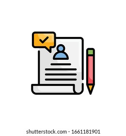 Resume Vector Style illustration. Business and Finance Filled Outline Icon.