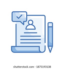 Resume Vector Style illustration. Business and Finance Filled Outline Icon. EPS 10 File