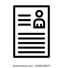 Resume Vector Thick Line Icon For Personal And Commercial Use.
