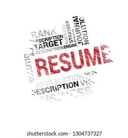 Resume word cloud collage, business concept background