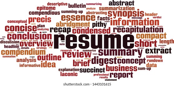 Resume word cloud concept. Collage made of words about resume. Vector illustration 