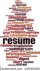 Resume word cloud concept. Collage made of words about Resume. Vector illustration 
