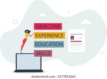 Resume writing and CV typing for vacancy application.Write objectives, experience, skills and education on letter for human resources .flat characters.