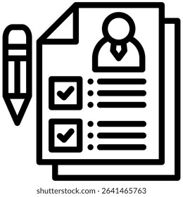 Resume Writing Icon Line Vector Illustration