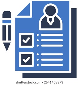 Resume Writing Icon Mixed Vector Illustration