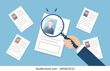 Resume,image Of Finding Employment,vector Illustration