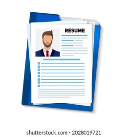 Resumes. CV application. Resume template for web landing page, banner, presentation, social media. Job interview, recruitment agency. Searching professional staff. 
