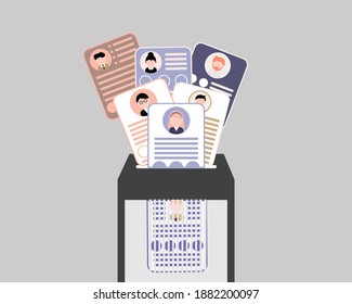 resumes and (Personally Identifiable Information) PII Data Destruction and shredding vector