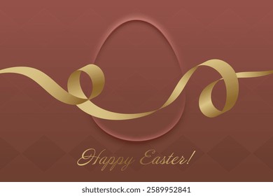 Resurrection Day. Christian Easter, golden ribbon, classic red background, resurrection, sacred holiday, faith, divine grace, blessings, devotion, joyful celebration.